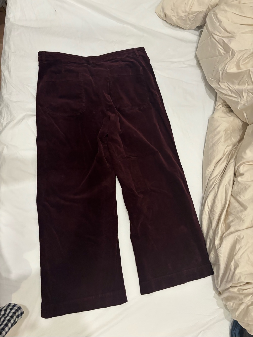 Mango Wide-Leg Velvet Pants in Deep Burgundy - Picture 4 of 4